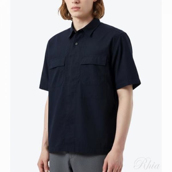 CP컴퍼니 코튼 립스탑 박시 쇼츠 슬리브 셔츠 18CMSH245A 005691G 888 숏 - CP company