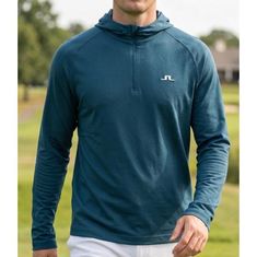 J.LINDEBERG Quarter Zip Hood GMJS12681-O551 남성 마리오 쿼터 짚 후드 썸네일 1