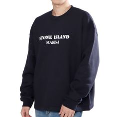 STONE ISLAND 671X6 MARINA Cotton Fleece Crewneck Sweatshirt_Oversized Cropped Fit 7915671X6 V0020 마리나 코튼 플리스 크루넥 맨투맨_오버사이즈크롭핏 썸네일 1