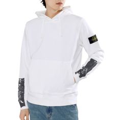 STONE ISLAND 67461 TAPE FOUR PRINT Brushed Cotton Fleece Hooded Sweatshirt_Regular Fit 791567461 V0001 테이프 포 프린트 브러쉬드 코튼 플리스 후드티_레귤러핏 썸네일 1