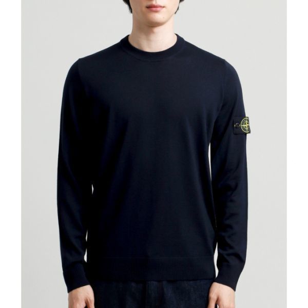 STONE ISLAND 510C4 Pure Light Wool Crewneck Knit_Regular Fit 7915510C4 A0020 퓨어 라이트 울 크루넥 니트_레귤러핏 - Stone Island