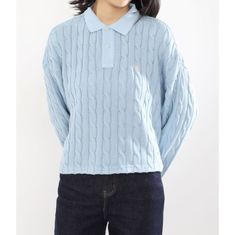 POLO RALPHLAUREN 포니로고 자수 케이블 긴팔 카라니트 211892604002 썸네일 1
