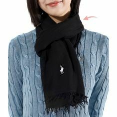 POLO RALPHLAUREN 포니로고 자수 프린지 스카프 455954366001 썸네일 1