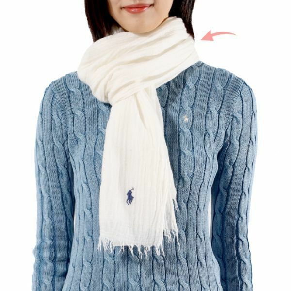 POLO RALPHLAUREN 포니로고 자수 프린지 스카프 455954366003 - Polo Ralph Lauren