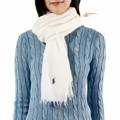 POLO RALPHLAUREN 포니로고 자수 프린지 스카프 455954366003 썸네일 1