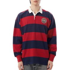 POLO RALPHLAUREN 빈티지 핏 스트라이프 저지 럭비 폴로 셔츠 710950773001 썸네일 1