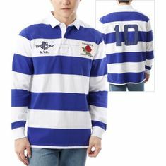 POLO RALPHLAUREN 클래식 핏 스트라이프 저지 럭비 셔츠 710950789001 썸네일 1