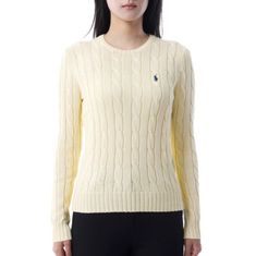 POLO RALPHLAUREN 포니로고 자수 피마코튼 케이블 니트 211971869015 썸네일 1
