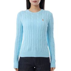 POLO RALPHLAUREN 포니로고 자수 피마코튼 케이블 니트 211971869018 썸네일 1