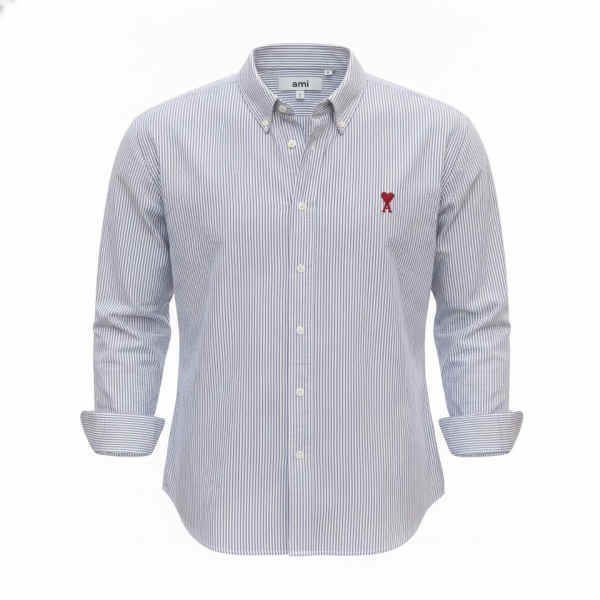 AMI 26SS 버튼 다운 아미 드 꾀흐 셔츠 BFUSH063 CO0087 039 - Ami