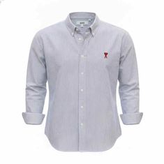 AMI 26SS 버튼 다운 아미 드 꾀흐 셔츠 BFUSH063 CO0087 039 썸네일 1