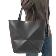 LOEWE 26SS XL Puzzle Fold tote in shiny calfskin B933Q18X01 1220 샤이니 카프스킨 퍼즐 폴드 토트백 썸네일 1