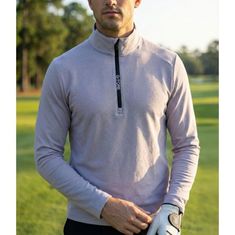 G/FORE MENS BRUSHED BACK TECH 1/4 ZIP PULLOVER GMM000001-LHGR 남성 브러쉬드 백 테크 쿼터 짚 풀오버 썸네일 1
