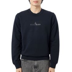 STONE ISLAND Cotton Fleece 'Institutional One' Print Crewneck Sweatshirt811566182 V0020 코튼 플리스 인스티튜셔널 원 프린트 스웻셔츠 썸네일 1