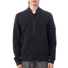 STONE ISLAND OLD Effect Cotton Diagonal Fleece Sweat Bomber 811565241 V0129 올드 이펙트 코튼 다이애그널 플리스 스웻 봄버 썸네일 1