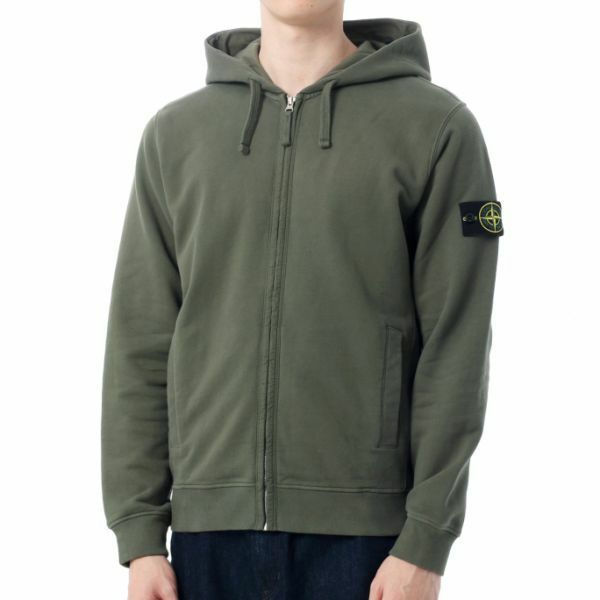STONE ISLAND 63520 Brushed Organic Cotton Fleece Full Zipper Hooded Sweatshirt811563520 V0059 브러쉬드 오가닉 코튼 플리스 풀 지퍼 후드 스웨트 셔츠 - Stone Island