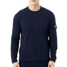 STONE ISLAND 5100052 Organic Cotton With Nylon Sweater K1S15 S00B0 V0020 스몰 롤 디테일 크루넥 스웨터 썸네일 1