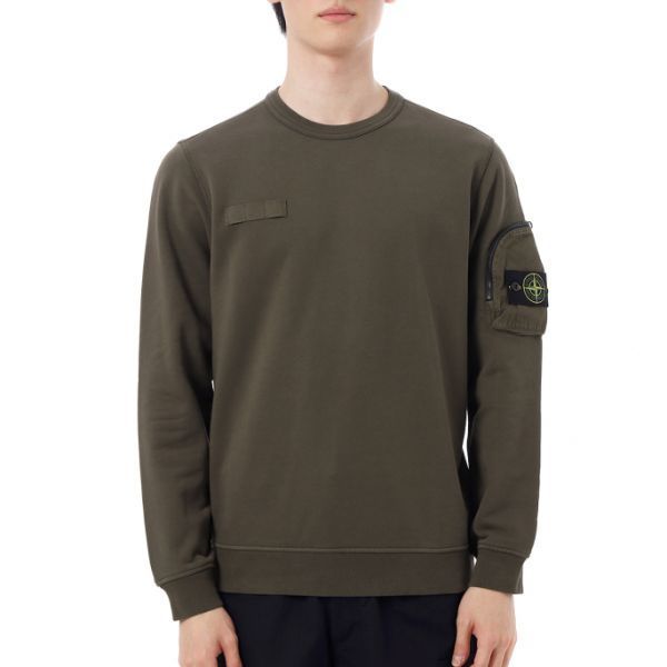 STONE ISLAND 6100003 Zipper Pocket Cotton Fleece Sweatshirt K1S15 S0123 V0054 지퍼 포켓 코튼 플리스 스웨트셔츠 - Stone Island