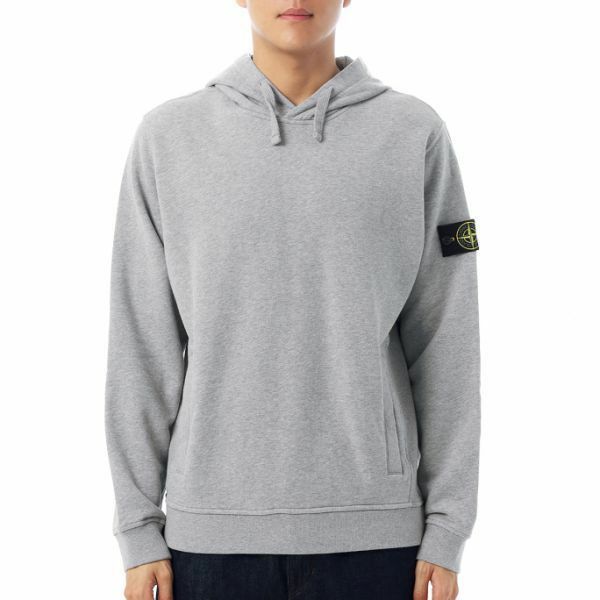 STONE ISLAND 6100029 Brushed Organic Cotton Fleece Hooded Sweatshirt K2S15 S0M20 V0M64 파우치 포켓 레귤러 핏 후드 스웨트셔츠 - Stone Island