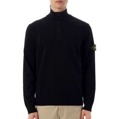 STONE ISLAND 5100002 Stretch RWS Wool Knit K2S15 S00A1 V0029 스트레치 램스울 하프 버튼 니트 썸네일 1