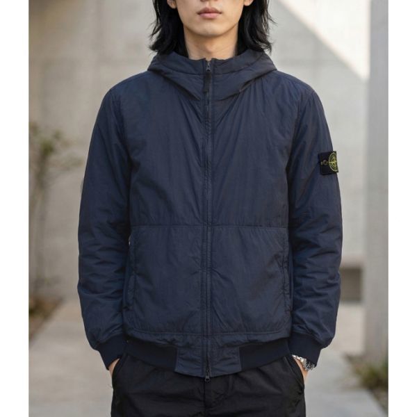 STONE ISLAND 4100013 Crinkle Reps R-NY Recycled Nylon Anti-Drop Padded Jacket K2S15 S0A23 V0020 크링클 랩스 리사이클 나일론 안티드롭 패디드 자켓 - Stone Island