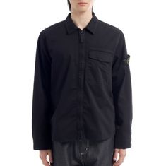 STONE ISLAND 26SS 1200015 Stretch Organic Cotton Satin Regular-fit Overshirt With Concealed Zipper L1S15 S0012 V0029 스트래치 코튼 새틴 컨실 지퍼 레귤러 핏 오버셔츠 썸네일 1