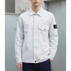 STONE ISLAND 26SS 1200001 Organic Cotton Stretch Broken Twill 'Old' Effect Overshirt L1S15 S0004 V0141 오가닉 코튼 스트레치 브로큰 트윌 오버셔츠 썸네일 1