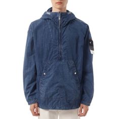 STONE ISLAND 26SS 4100005 Hollow Fibre Nylon Indigo-Tc + Marmo Corrosion Hooded Anorak L1S14 S0J19 V0021 홀로우 파이버 나일론 인디고-TC 마르모 코로전 후디드 아노락 썸네일 1