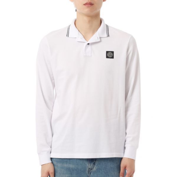 STONE ISLAND 26SS 2200010 Organic Cotton Pique With Stretch Polo Shirt L1S15 2200012 S0018 V1001 오가닉 코튼 피케 컴파스 패치 긴소매 폴로 - Stone Island