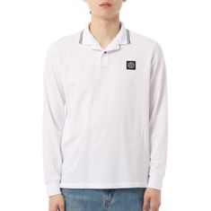 STONE ISLAND 26SS 2200010 Organic Cotton Pique With Stretch Polo Shirt L1S15 2200012 S0018 V1001 오가닉 코튼 피케 컴파스 패치 긴소매 폴로 썸네일 1