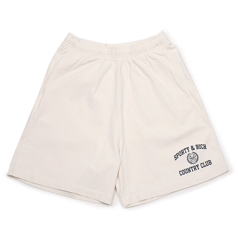 스포티앤리치 바시티 크레스트 짐 쇼츠 SH03976218WH37 - Sporty & Rich