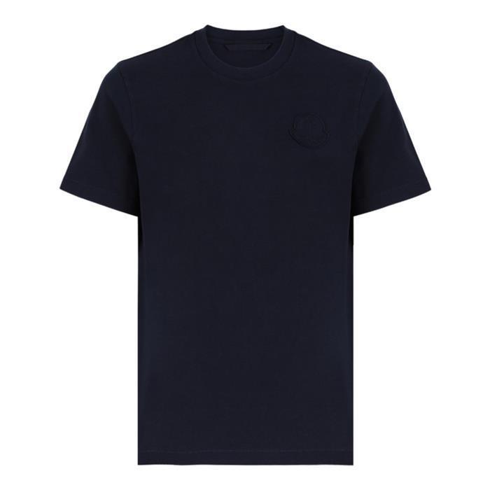 [국내발송] 몽클레어 로고 자수 코튼 티셔츠 네이비 8C00044 89AUG 77B - Moncler