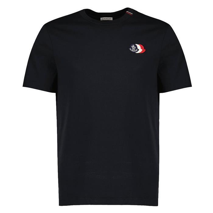 [국내발송] 몽클레어 3컬러 자수 로고 코튼 티셔츠 네이비 8C00074 89B8Q 778 - Moncler