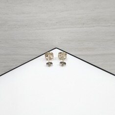 [럭스유] (새상품) 샤넬 CC로고 크리스탈 스터드 버튼 이어링 샴페인골드 ABE107 썸네일 1