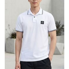 STONE ISLAND 22002SC Organic Cotton Elastane Pique T-Shirt K1S15 S0018 V1001 오가닉 코튼 엘라스틴 폴로 셔츠 썸네일 1