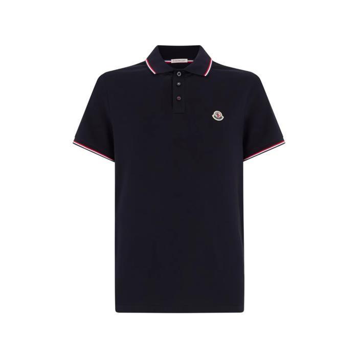 [국내발송] 몽클레어 컬러 트리밍 코튼 피케 폴로 셔츠 블루 8A70300 84556 77X - Moncler