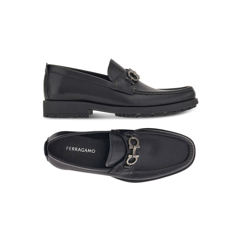 26FW 다비드 DAVID 더블간치니 로퍼 블랙 0671792 - Salvatore Ferragamo