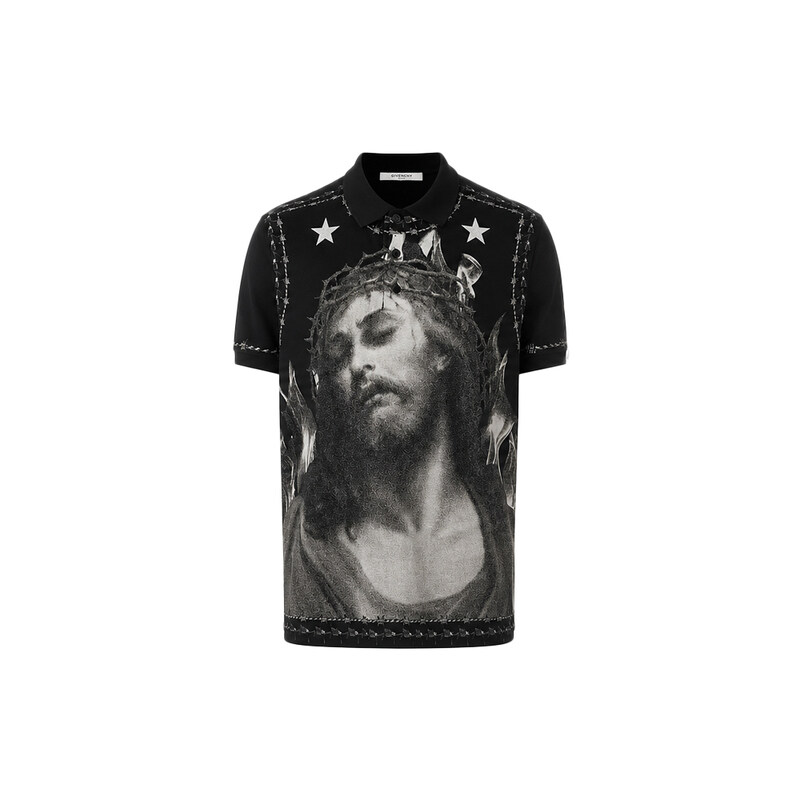 15주년 지저스 오버핏 폴로 반팔 티셔츠 블랙 7312 654 001 - Givenchy