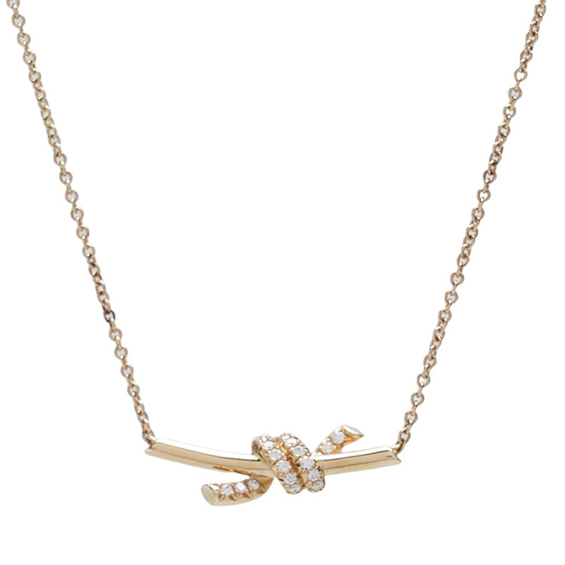 로즈 골드 18K 다이아 노트 스몰 목걸이 - Tiffany & Co