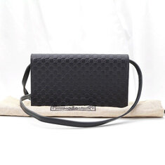 Gucci(구찌) 466507 블랙 GG로고 마이크로시마 레더 클러치 크로스백 썸네일 1