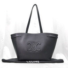 Celine(셀린느) 116853ENY 블랙 레더 퀴르 트리오페 카바스 ANAIS 미디엄 숄더백 썸네일 1