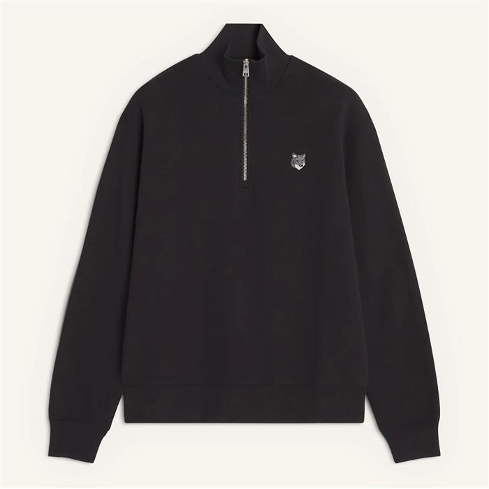 26SS 메종키츠네 PM00305KM0341 BLACK 하프짚업 맨투맨 - Maison Kitsune