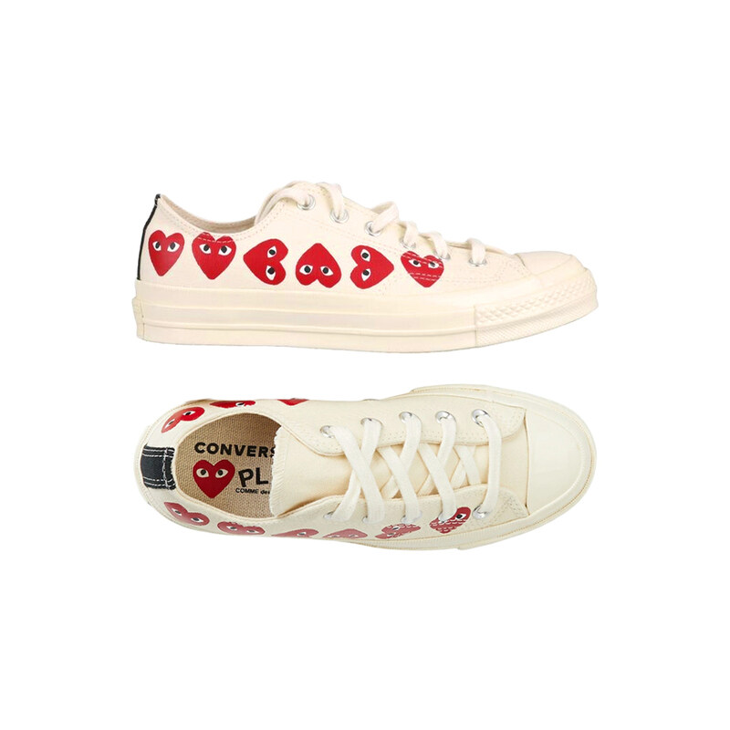 26SS 여성 척테일러 멀티하트 로우탑 아이보리 AZ-K117-001-2 - Comme des Garcons