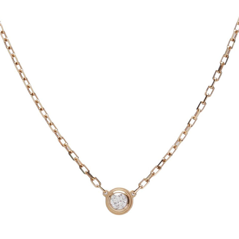 로즈 골드 18K 다이아 다무르 미니 목걸이 - Cartier