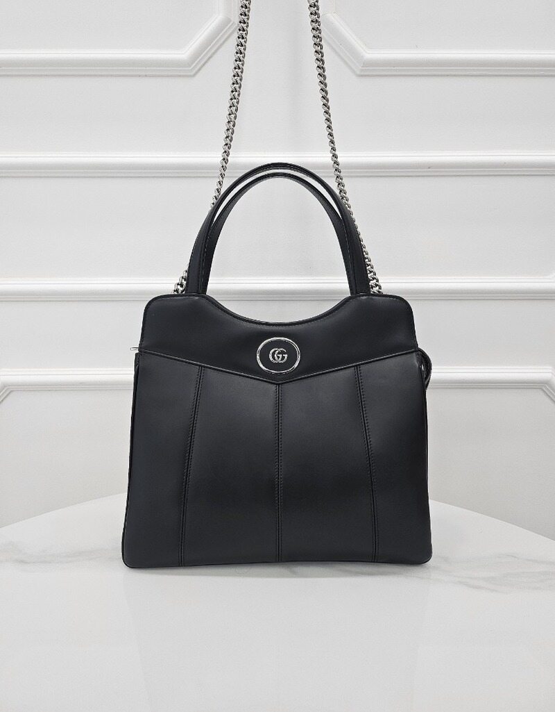 [미다스] 구찌 쁘띠 GG 카프 미디움 토트백 블랙 745911 - Gucci