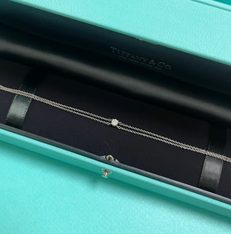 (국내백화점배송) 티파니앤코 솔리테어 다이아몬드 더블 체인 팔찌  - Tiffany & Co