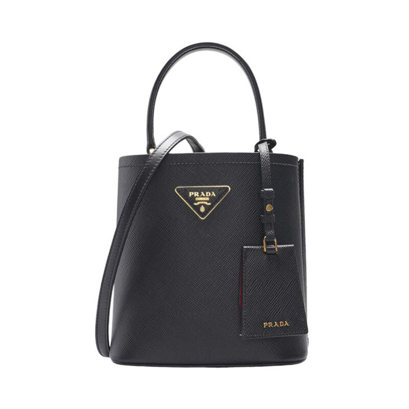블랙 사피아노 파니에 스몰 토트백 - Prada