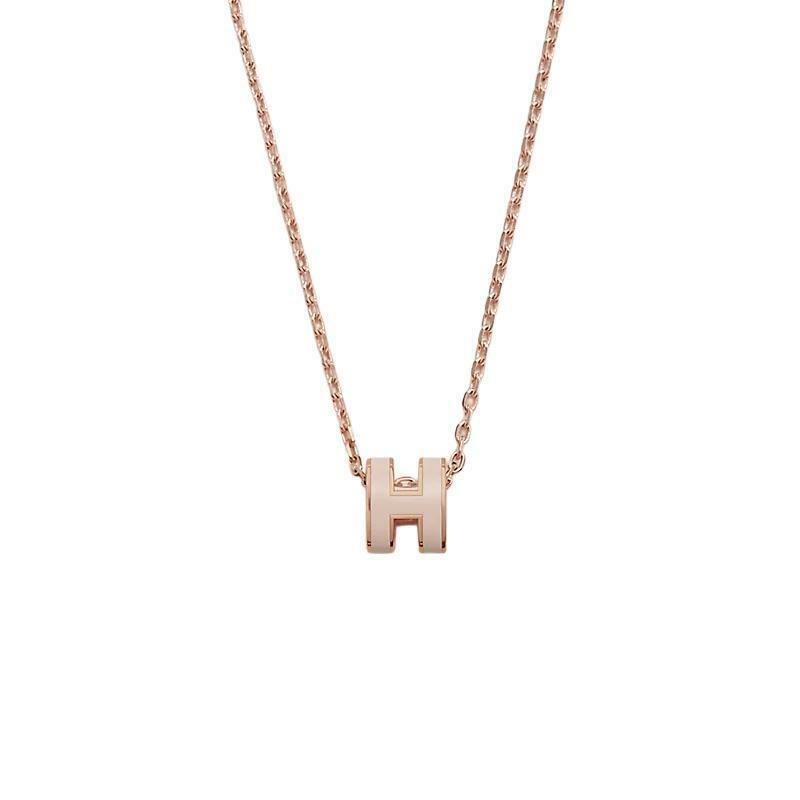 에르메스 미니 팝아슈 Mini Pop 펜던트 여성 목걸이 로즈 골드 뿌드르 H147992FOF2 - Hermes