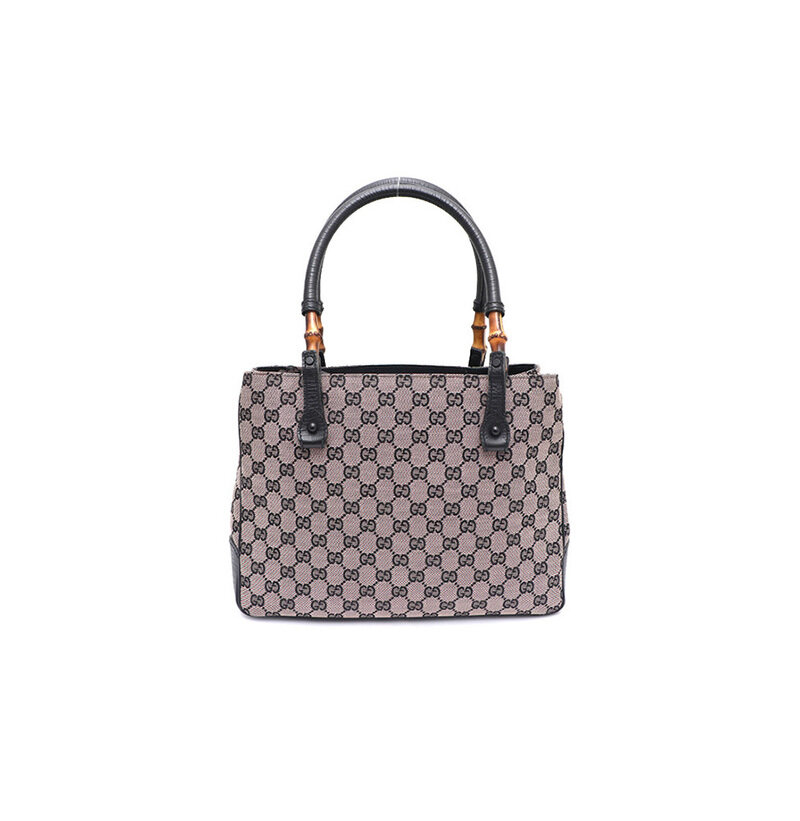 구찌 112526 GG로고 캔버스 블랙 레더 뱀부장식 토트백kk03436785 - Gucci