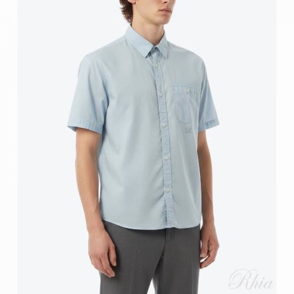 CP컴퍼니 26SS 머슬린 쇼츠 슬리브 셔츠 20CMSH224A 110349G 809 반팔 - CP company